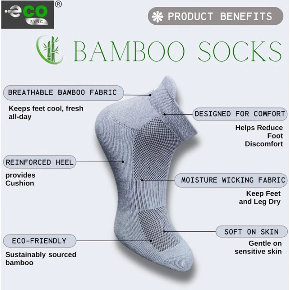 4_Pair Set Unisex Casual Bamboo Cotton Printed Ankle Length Socks (Multicolor)