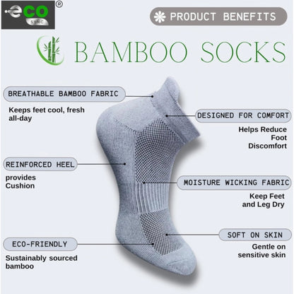 4_Pair Set Unisex Casual Bamboo Cotton Printed Ankle Length Socks (Multicolor)