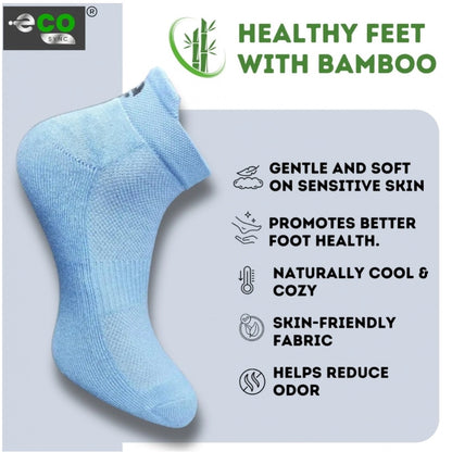 4_Pair Set Unisex Casual Bamboo Cotton Printed Ankle Length Socks (Multicolor)