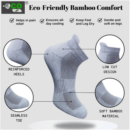 4_Pair Set Unisex Casual Bamboo Cotton Printed Ankle Length Socks (Multicolor)