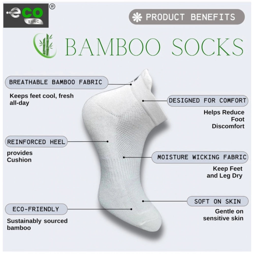4_Pair Set Unisex Casual Bamboo Cotton Printed Ankle Length Socks (Multicolor)