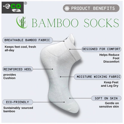 4_Pair Set Unisex Casual Bamboo Cotton Printed Ankle Length Socks (Multicolor)