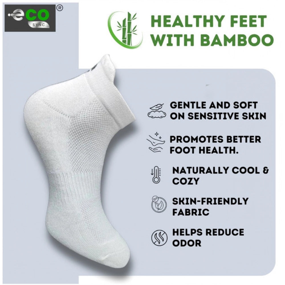 4_Pair Set Unisex Casual Bamboo Cotton Printed Ankle Length Socks (Multicolor)