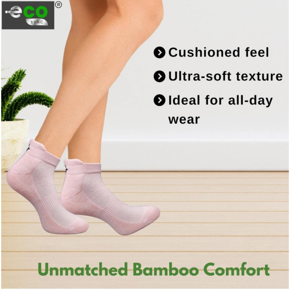 4_Pair Set Unisex Casual Bamboo Cotton Printed Ankle Length Socks (Multicolor)