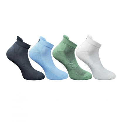 4_Pair Set Unisex Casual Bamboo Cotton Printed Ankle Length Socks (Multicolor)