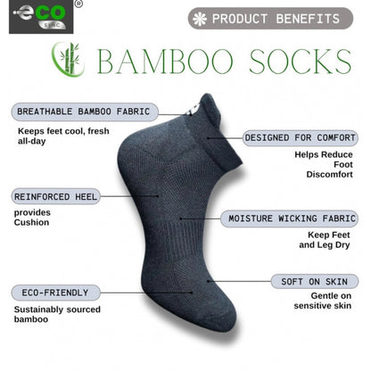 4_Pair Set Unisex Casual Bamboo Cotton Printed Ankle Length Socks (Multicolor)