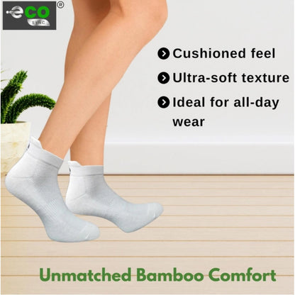 4_Pair Set Unisex Casual Bamboo Cotton Printed Ankle Length Socks (Multicolor)