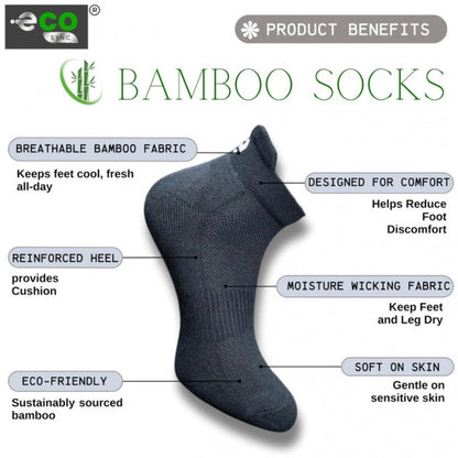 4_Pair Set Unisex Casual Bamboo Cotton Printed Ankle Length Socks (Multicolor)