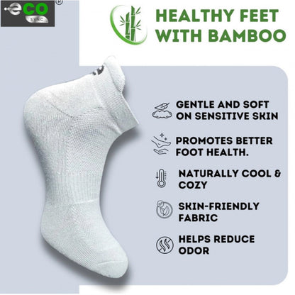 4_Pair Set Unisex Casual Bamboo Cotton Printed Ankle Length Socks (Multicolor)