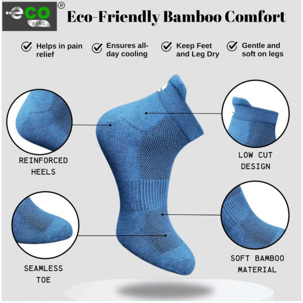 4_Pair Set Unisex Casual Bamboo Cotton Printed Ankle Length Socks (Multicolor)