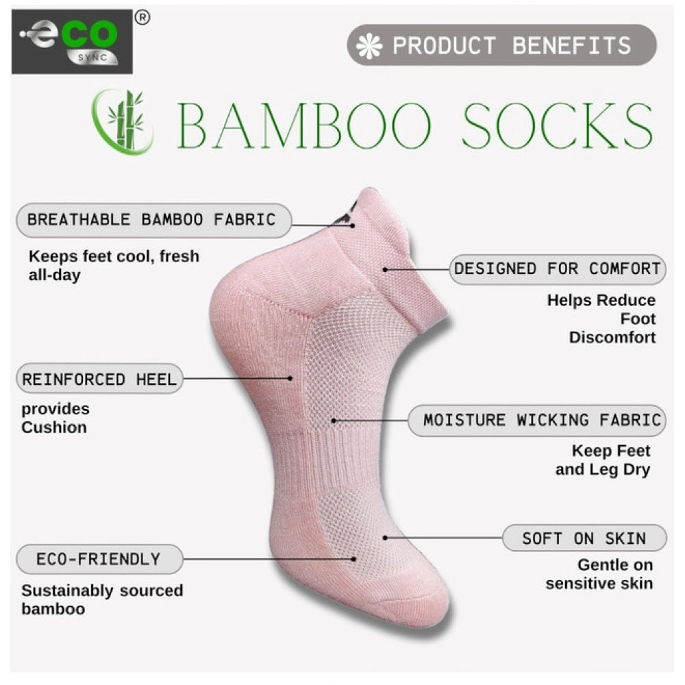 4_Pair Set Unisex Casual Bamboo Cotton Printed Ankle Length Socks (Multicolor)