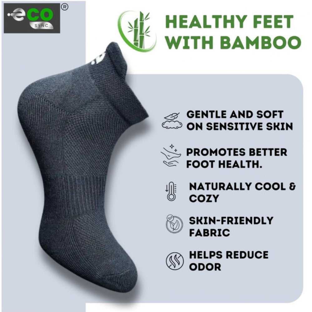 4_Pair Set Unisex Casual Bamboo Cotton Printed Ankle Length Socks (Multicolor)