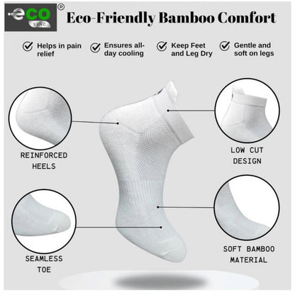 4_Pair Set Unisex Casual Bamboo Cotton Printed Ankle Length Socks (Multicolor)