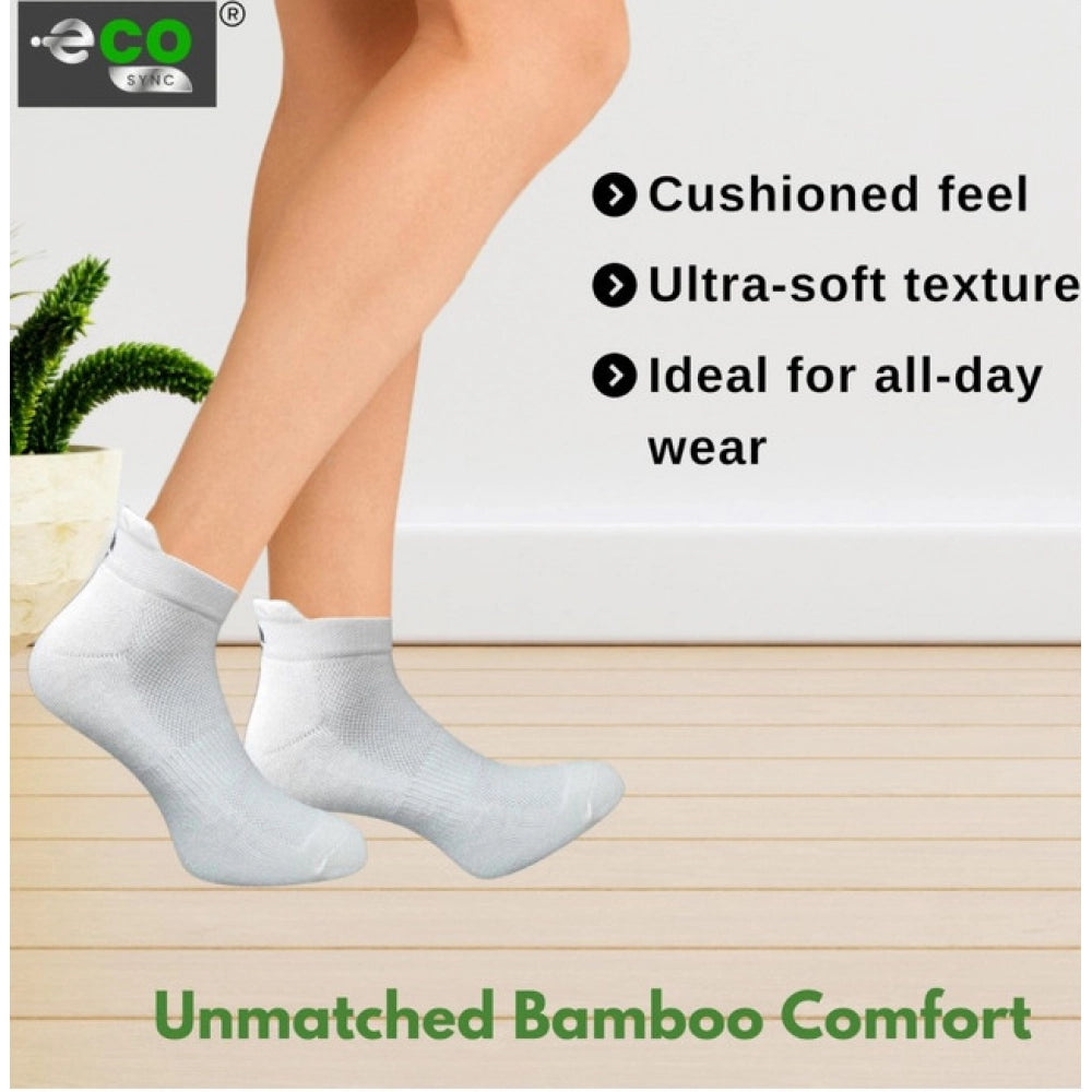 4_Pair Set Unisex Casual Bamboo Cotton Printed Ankle Length Socks (Multicolor)