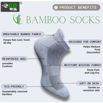 4_Pair Set Unisex Casual Bamboo Cotton Printed Ankle Length Socks (Multicolor)
