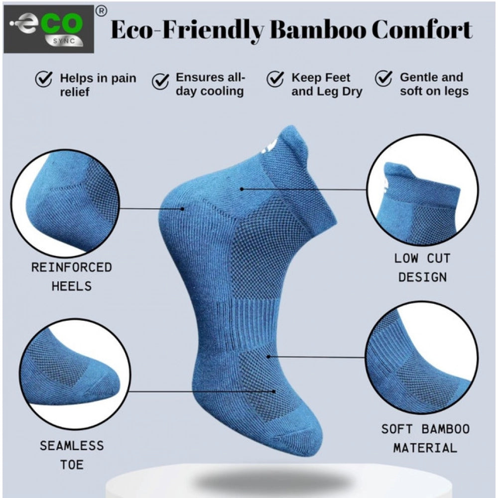 4_Pair Set Unisex Casual Bamboo Cotton Printed Ankle Length Socks (Multicolor)
