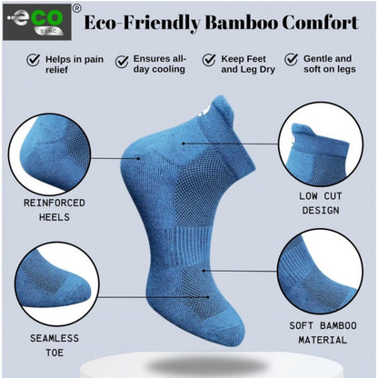 4_Pair Set Unisex Casual Bamboo Cotton Printed Ankle Length Socks (Multicolor)