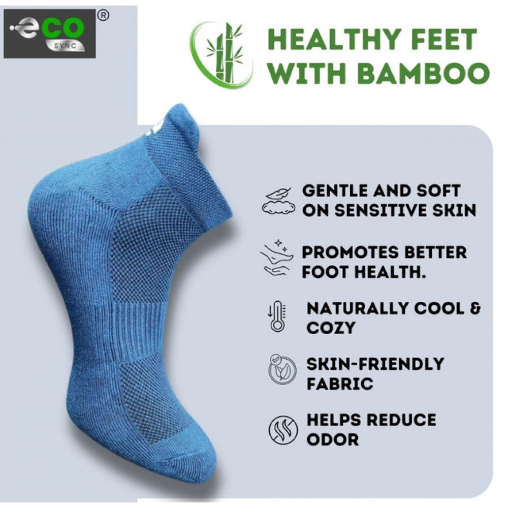 4_Pair Set Unisex Casual Bamboo Cotton Printed Ankle Length Socks (Multicolor)