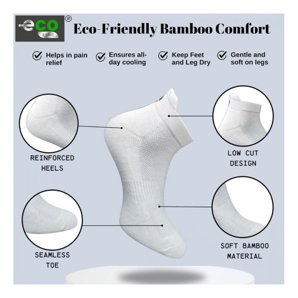 4_Pair Set Unisex Casual Bamboo Cotton Printed Ankle Length Socks (Multicolor)