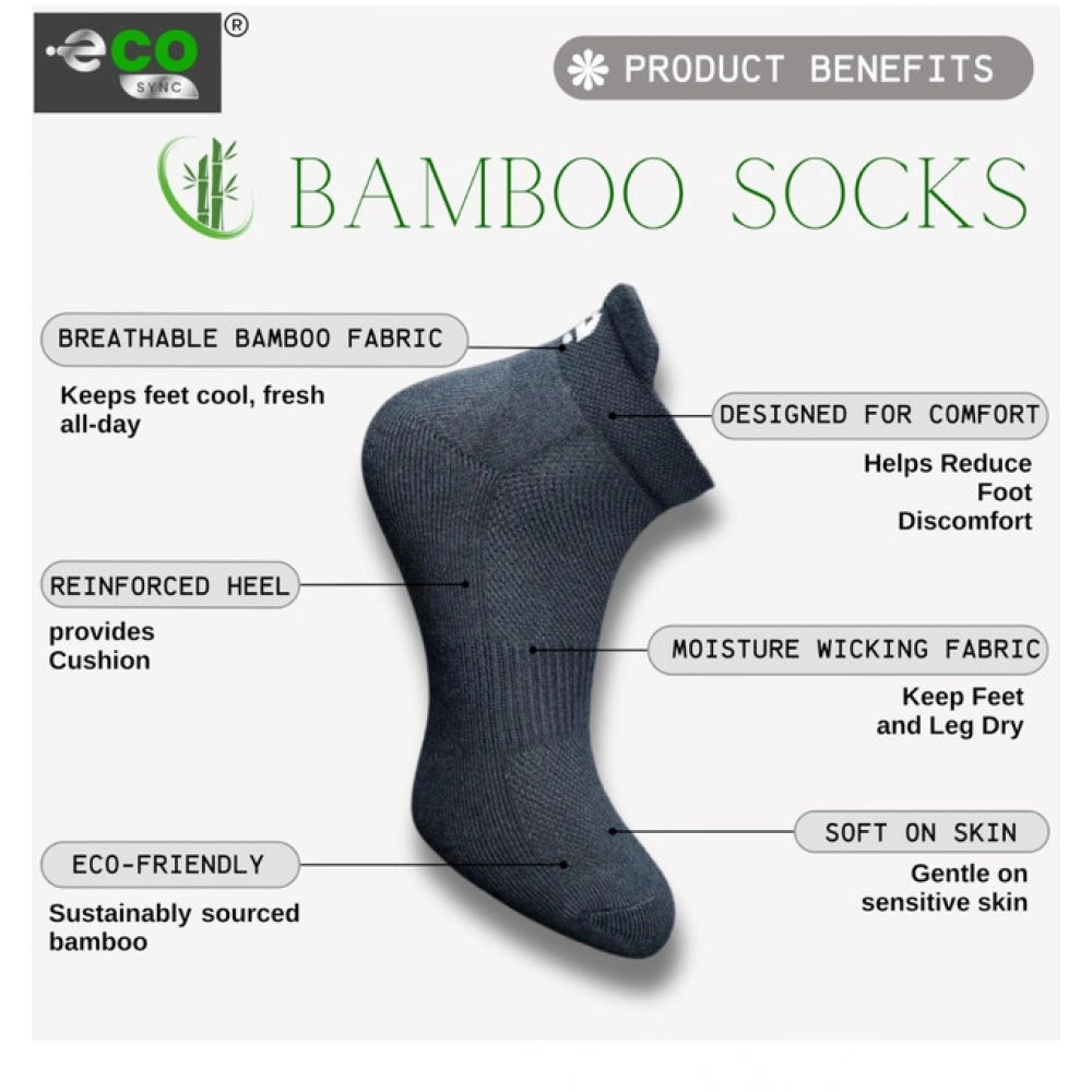 4_Pair Set Unisex Casual Bamboo Cotton Printed Ankle Length Socks (Multicolor)