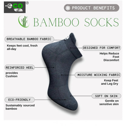 4_Pair Set Unisex Casual Bamboo Cotton Printed Ankle Length Socks (Multicolor)