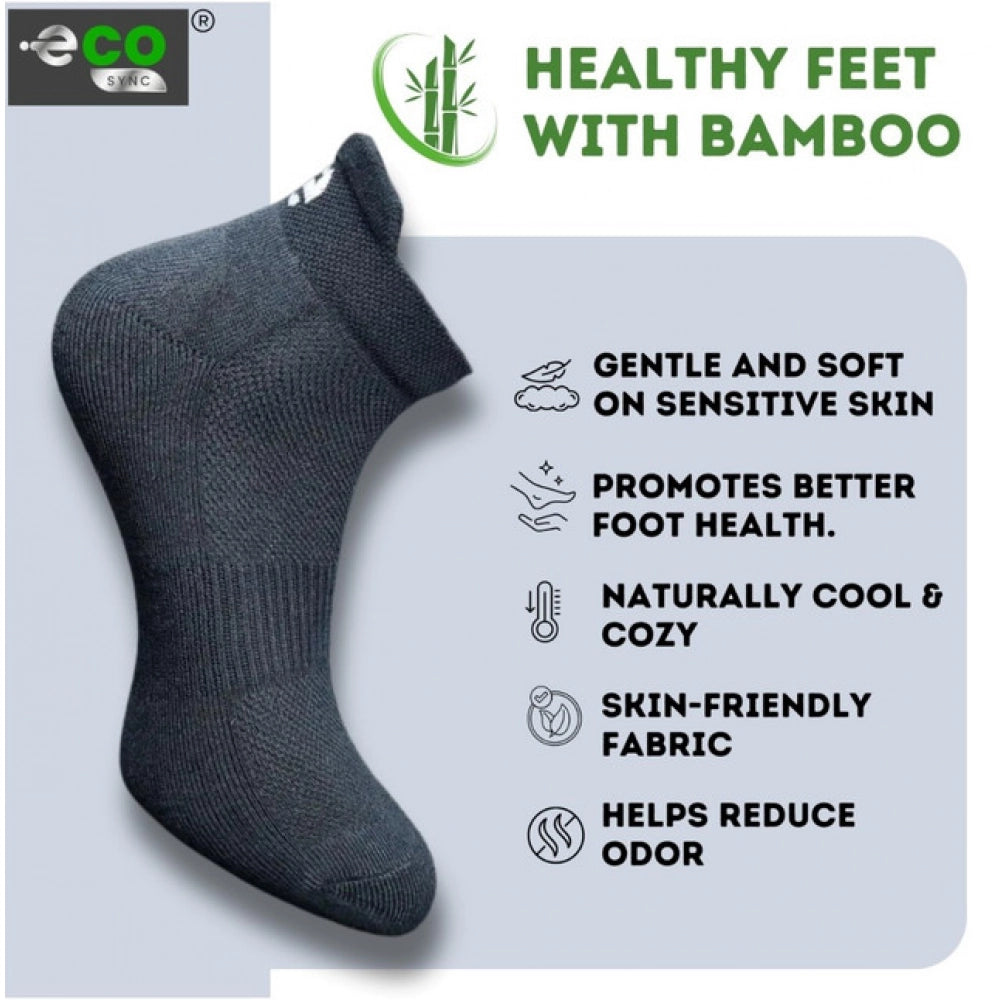 4_Pair Set Unisex Casual Bamboo Cotton Printed Ankle Length Socks (Multicolor)