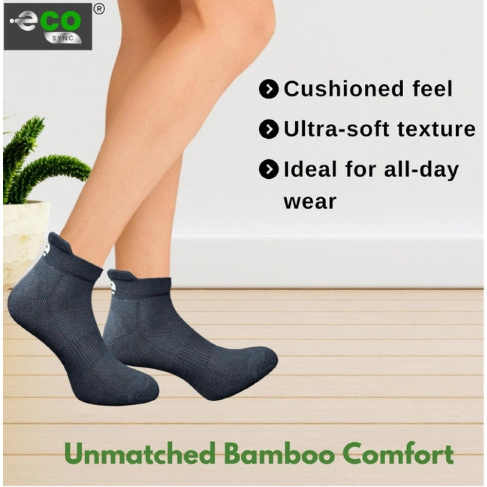 4_Pair Set Unisex Casual Bamboo Cotton Printed Ankle Length Socks (Multicolor)