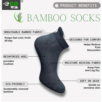 4_Pair Set Unisex Casual Bamboo Cotton Printed Ankle Length Socks (Multicolor)