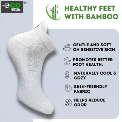 4_Pair Set Unisex Casual Bamboo Cotton Printed Ankle Length Socks (Multicolor)