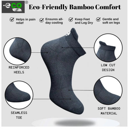 4_Pair Set Unisex Casual Bamboo Cotton Printed Ankle Length Socks (Multicolor)