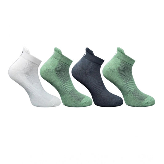4_Pair Set Unisex Casual Bamboo Cotton Printed Ankle Length Socks (Multicolor)