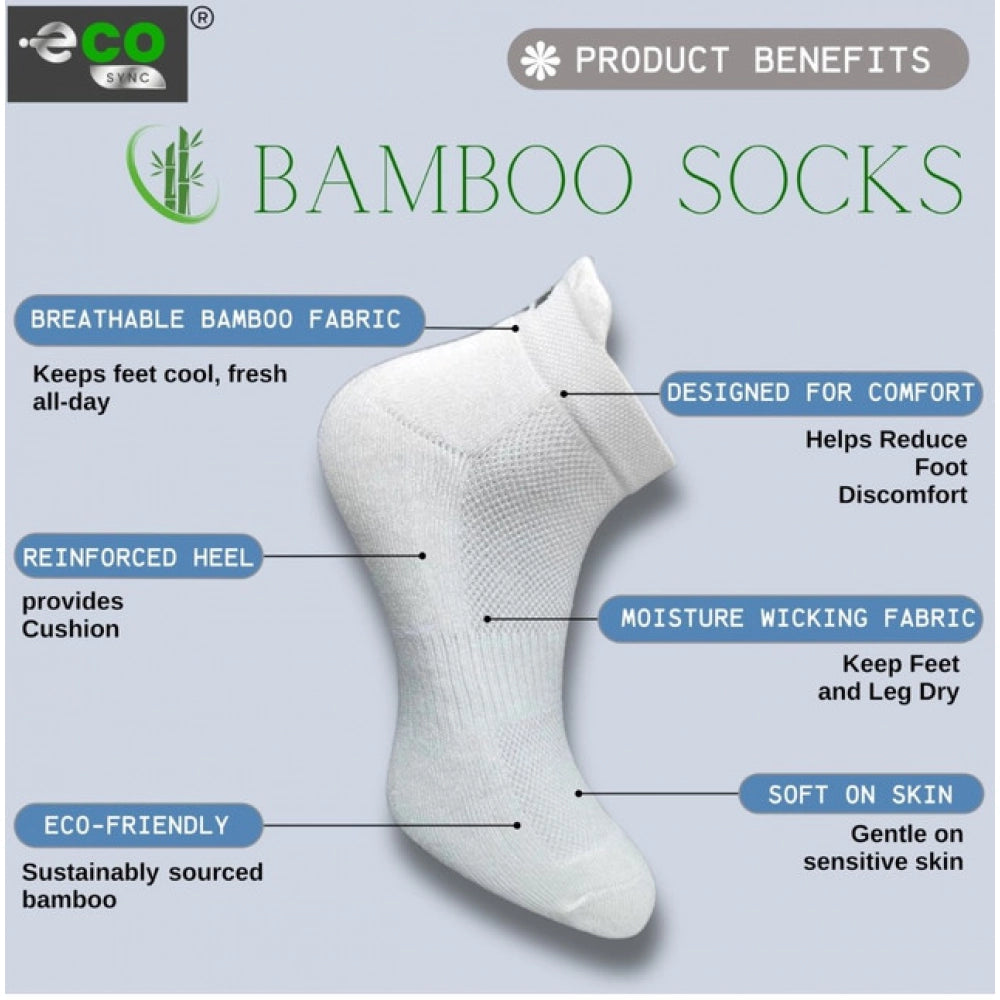 4_Pair Set Unisex Casual Bamboo Cotton Printed Ankle Length Socks (Multicolor)