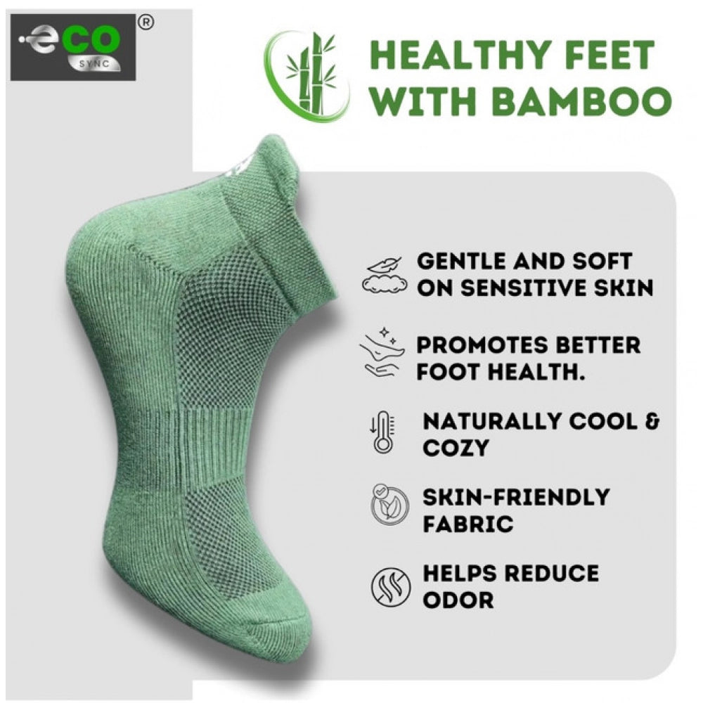 4_Pair Set Unisex Casual Bamboo Cotton Printed Ankle Length Socks (Multicolor)