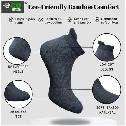 4_Pair Set Unisex Casual Bamboo Cotton Printed Ankle Length Socks (Multicolor)