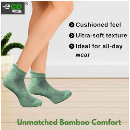 4_Pair Set Unisex Casual Bamboo Cotton Printed Ankle Length Socks (Multicolor)