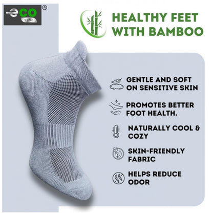 4_Pair Set Unisex Casual Bamboo Cotton Printed Ankle Length Socks (Multicolor)