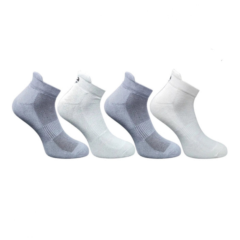4_Pair Set Unisex Casual Bamboo Cotton Printed Ankle Length Socks (Multicolor)