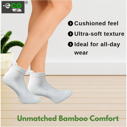 4_Pair Set Unisex Casual Bamboo Cotton Printed Ankle Length Socks (Multicolor)