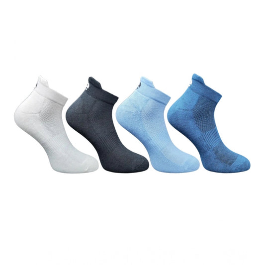 4_Pair Set Unisex Casual Bamboo Cotton Printed Ankle Length Socks (Multicolor)