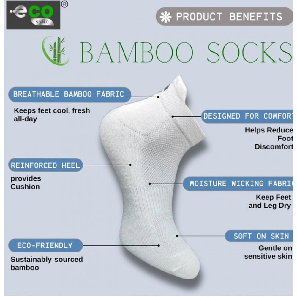 4_Pair Set Unisex Casual Bamboo Cotton Printed Ankle Length Socks (Multicolor)