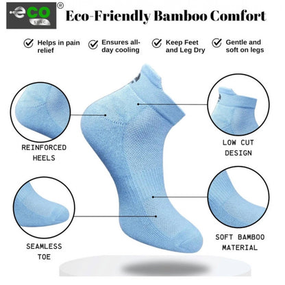 4_Pair Set Unisex Casual Bamboo Cotton Printed Ankle Length Socks (Multicolor)