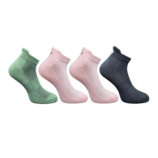 4_Pair Set Unisex Casual Bamboo Cotton Printed Ankle Length Socks (Multicolor)