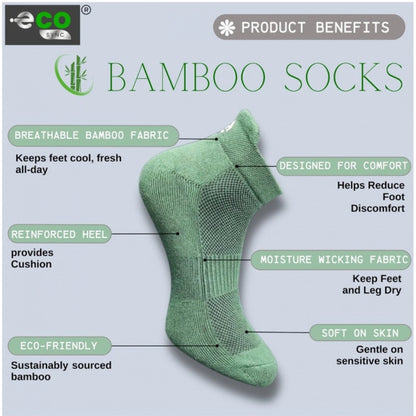 4_Pair Set Unisex Casual Bamboo Cotton Printed Ankle Length Socks (Multicolor)