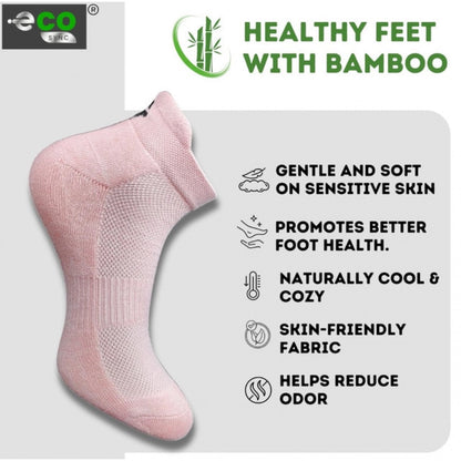 4_Pair Set Unisex Casual Bamboo Cotton Printed Ankle Length Socks (Multicolor)