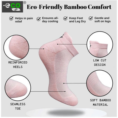 4_Pair Set Unisex Casual Bamboo Cotton Printed Ankle Length Socks (Multicolor)