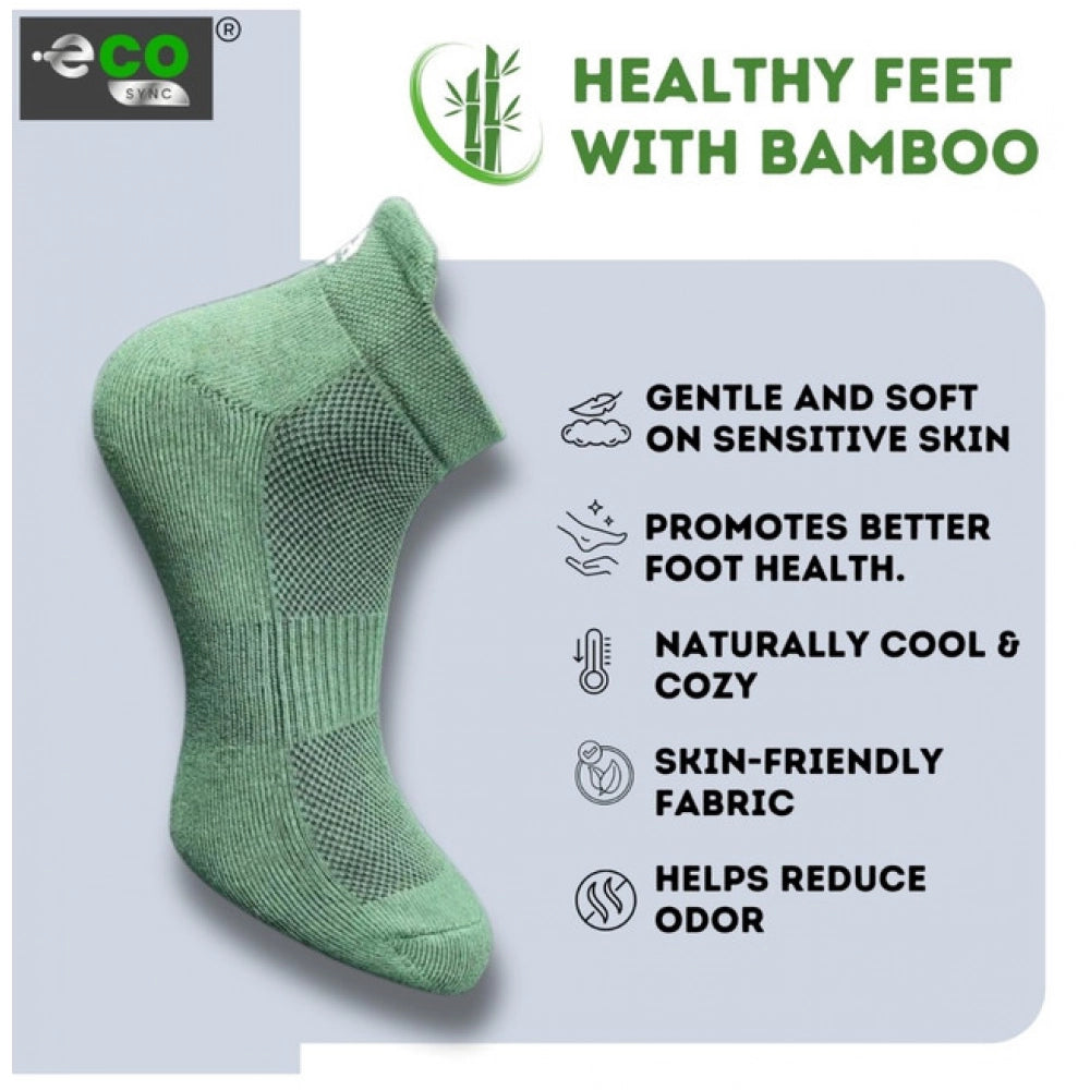 4_Pair Set Unisex Casual Bamboo Cotton Printed Ankle Length Socks (Multicolor)