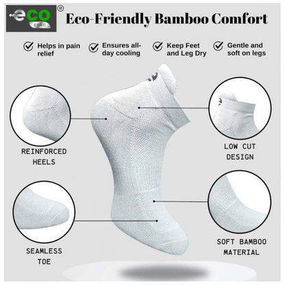 4_Pair Set Unisex Casual Bamboo Cotton Printed Ankle Length Socks (Multicolor)