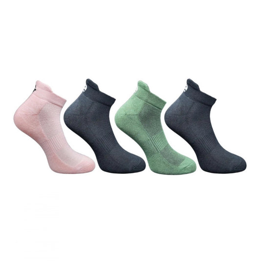 4_Pair Set Unisex Casual Bamboo Cotton Printed Ankle Length Socks (Multicolor)