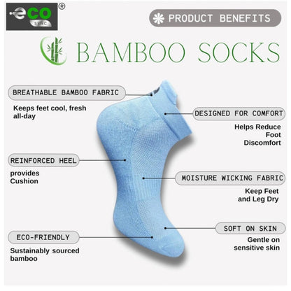 4_Pair Set Unisex Casual Bamboo Cotton Printed Ankle Length Socks (Multicolor)