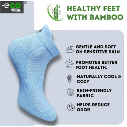 4_Pair Set Unisex Casual Bamboo Cotton Printed Ankle Length Socks (Multicolor)